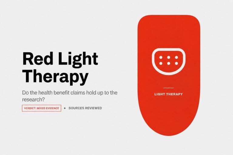Red light therapy evidence review showing supported, uncertain and unsupported health benefits